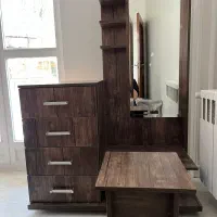 میز ارایشی اینه دار همراه با دراور