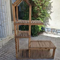 پایه گلدان بزرگ چوبی