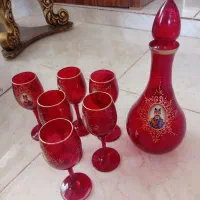 تنگ و گیلاس شاه عباسی آفتابه لگن چینی بلور طلایی