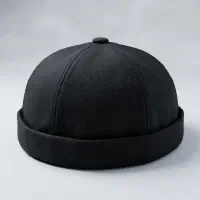 کلاه لئونی مشکی پشت چسبی k00185
