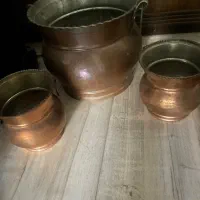 سه عدد ظرف مسی عتیقه