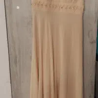 لباس مجلسی رنگ کرم و گلبهی