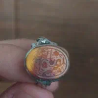 انگشتر عقیق یمنی پرتقالی (دورنگ)