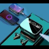 ایرپاد هندزفری بلوتوثی m19 چراغ قوه و پاوربانک دار