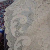 پرده ورومیزی و کناره پرده کتان طلا کوپ