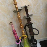 سه عدد قلیان چوبی