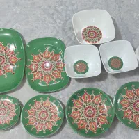 بشقاب ملامین،چینی گل سرخ