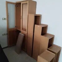 قفسه چوبی و کتابخانه دردار