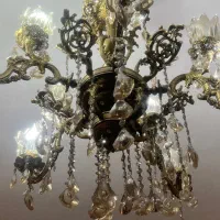 لوستر برنز ۵ شاخه و دیوارکوب