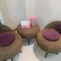 مبل حصیری سنتی همراه با جلو مبلی