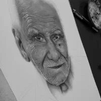 نقاشی چهره سیاه قلم و رنگی