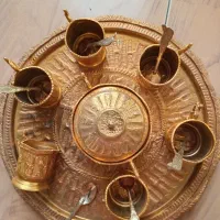ست چایخوری برنج و قلمکاری طرح هخامنشی
