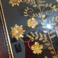 تابلو گل طلایی