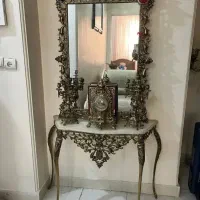 آینه شمعدان و لوستر برنج