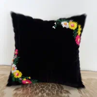کوسن مخمل روباندوزی دوعددی