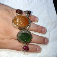 انگشتر نقره پنج عدد