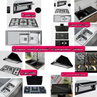 هود توکار گاز صفحه ای رومیزی سینک گرانیتی NW5873