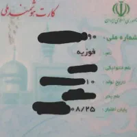 کارت ملی هوشمند گمشده به نام فوزیه