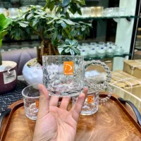 لیوان دسته مرواریدی دلی گلاس