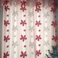 پرده حریر با چوب پرده