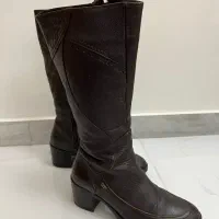 بوت زنانه بلند چرم طبیعی گاوی