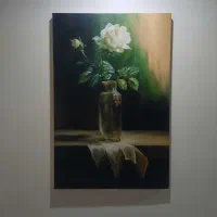 تابلو رنگ روغن کلاسیک طرح گل