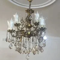 لوستر برنجی سالم در حد ۴ شاخه ۸ شعله