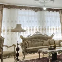 پرده قابی لوکس و نو با کتیبه و زیرپرده