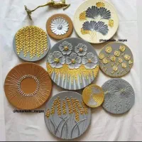 دیوارکوب های سفالی دستساز طلاکوب شده