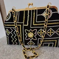 کیف مجلسی دست دوز دهانه فلزی