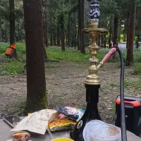 قلیون چوبی و برنجی