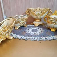 ۴عددظرف سرامیکی طلایی