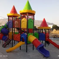 مجموعه پارکی فضای باز کد۲۱۶تاب سرسره تک پلی اتیلن