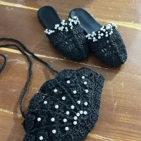 کیف و صندل رافیا طرح صدف