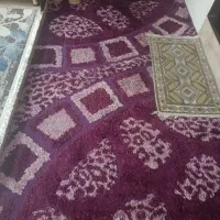 قالی ریش ریش بنفش و یاسی