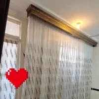 پرده حریر خامه دوزی شده در حد نو