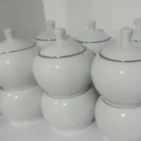 قندان چینی لب طلا