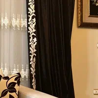 دو عدد.  دکور پرده  قهوه  ای