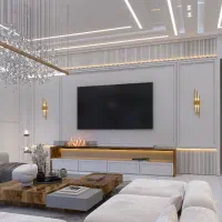 دکوراسیون لوکس کاغذدیواری/قاب بندی گچی/کفپوش/کناف
