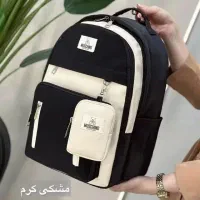 کوله پشتی زیبا مشکی کرم ارسال رایگان