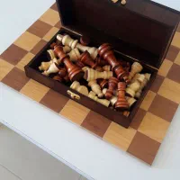 شطرنج اعیانی بامهره چوب گردو