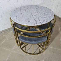 میز و صندلی باغی ناهارخوری غذاخوری استیل مدل لوتوس