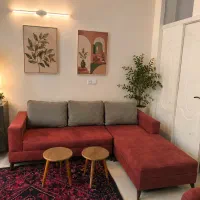 مبل ال بسیار نو و خوشرنگ+میزعسلی