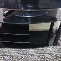 میز تلویزیون مشکی شیشه ای