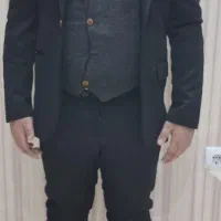 یک دست کت شلوار نو مشکی مردانه