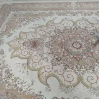 یک جفت فرش گل برجسته کاشان تراکم بالا