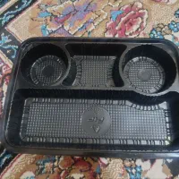 تعدادی ظرف بیرون بر و کاسه بک بار مصرف درب دار