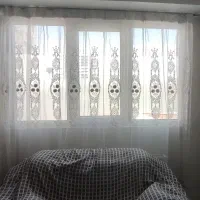 پرده حریر طرح دار