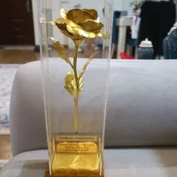 شاخه گل رز طلای ۲۴عیار با شناسنامه
