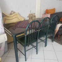 میز نهار خوری فلزی شیش نفره